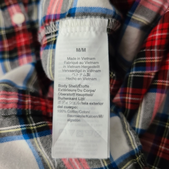 J.CREW Flannel shirt with ruffle collar.  Size M - Picture 5 of 5